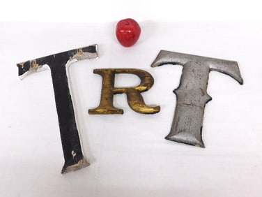 Three 19th C. Wooden Trade Sign Letters