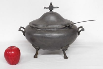 A c.1867 Ashberry Patent Pewter Tureen with Ladle