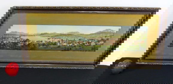 19th Lithograph of Lake Luzern, Sweden