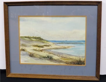 Lorraine O'Brien (1932 -) New England Coastal Watercolor