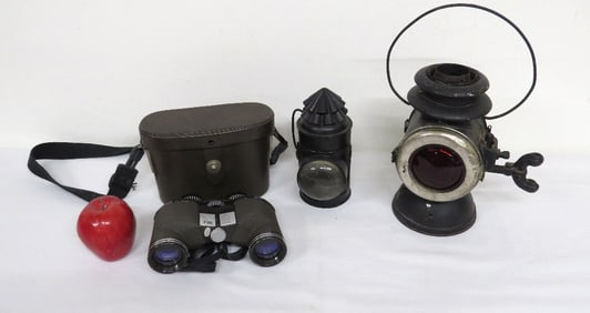19th C. Signal Lanterns & Binoculars