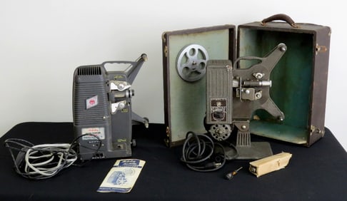 Two Vintage 8mm Film Projectors, Keystone & Holiday