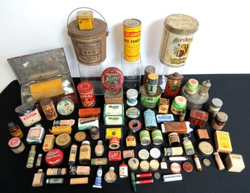 A Lot of Antique & Vintage Advertising Tins, Household, Medicinal & More