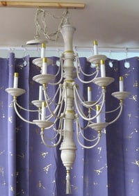 A Large Post-Modern Styled Hanging 12 Light Chandelier