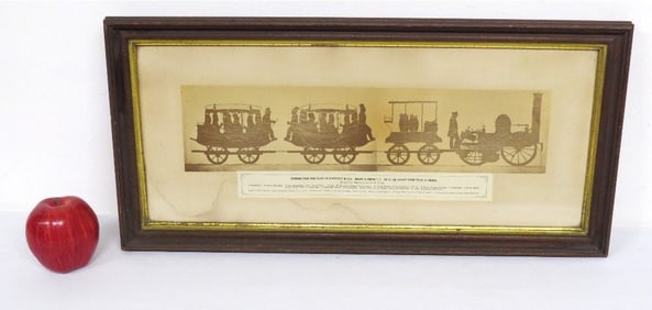 19th C. Albumen Photographic Print 1831 Excursion Train Albany to Schenectady