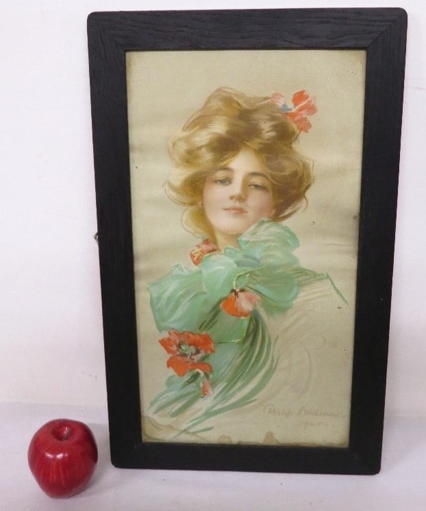 C.1905 Philip Boileau (1864-1917) Canadian Illustrator Portrait of "Bess" (1 of 6)