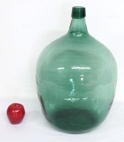 A 19th C. Large Teal Green Apple Shaped Demijohn