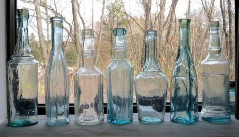 Lot of 7 American Blown Peppersauce & Catsup Bottles 1870-90's (1 of 13)