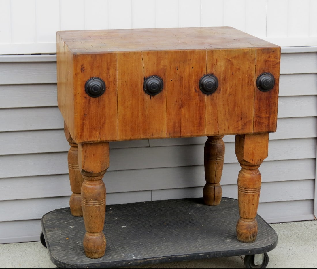 A 19th C. Oversized Maple Butcher Block (1 of 7)