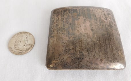 Art Deco Sterling Silver Hip Form Cigarette Case