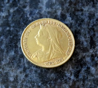 1896 British Gold 1/2 Sovereign Coin