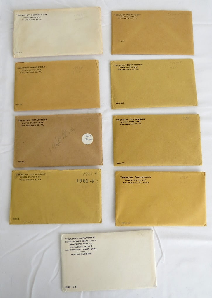 9 US Silver Proof Sets 1957-1965 (1 of 20)