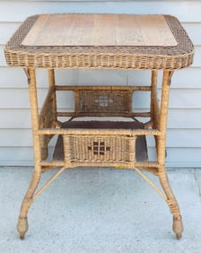 Adirondack Style Wickered Table Early 20th C.