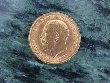 1914 British Gold 1/2 Sovereign Coin