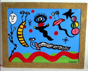 Thomas Pulgini (American, 20th C.), Pop-Art Abstract - "Bugs"