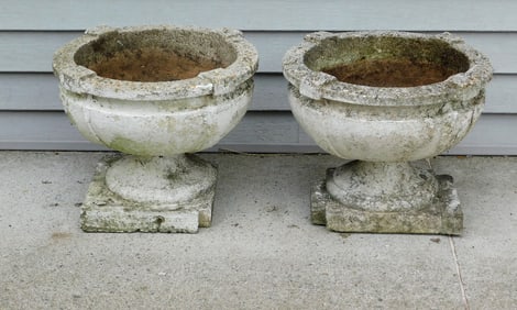 Matching pair of Concrete Garden Urns