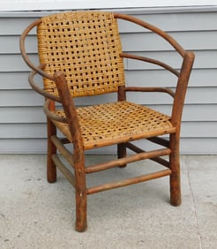 An Old Hickory Barrel Back Chair
