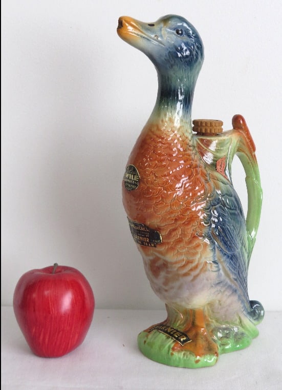 A Mid-Century Garnier France Crème De Cacao Figural Pottery Duck Bottle (1 of 5)