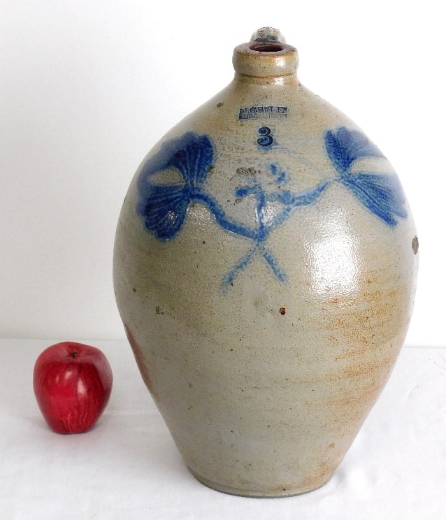 J. Clark Troy NY c.1826-28 Two Gallon Ovoid Stoneware Jug (1 of 6)