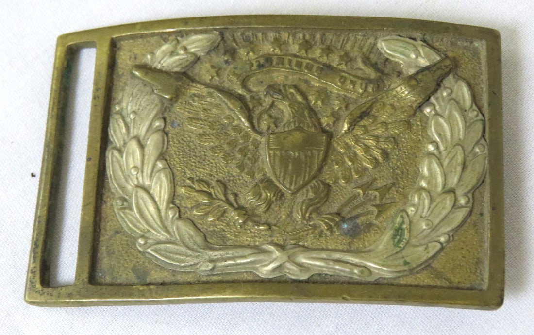 US Model 1851 Enlisted NCO Sword Belt Plate Eagle w/Silver Wreath (1 of 3)