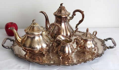 German/Norwegian 830 Silver Tea/Coffee Set 5pc