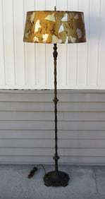 Art Nouveau Era Bronzed Iron Double Socket Floor Lamp