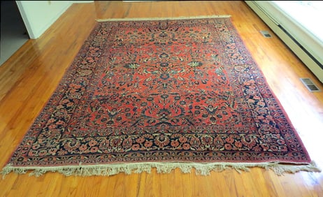 Early 20th C. Persian Isfahan Style Hand Knotted Rug 10' x 7'8"