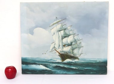 Hewitt R. Jackson (1914-2007) O/C Clipper Ship On The Ocean