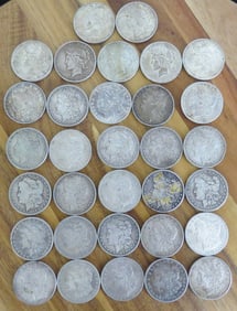 32 American Silver Dollars - Morgan and Peace