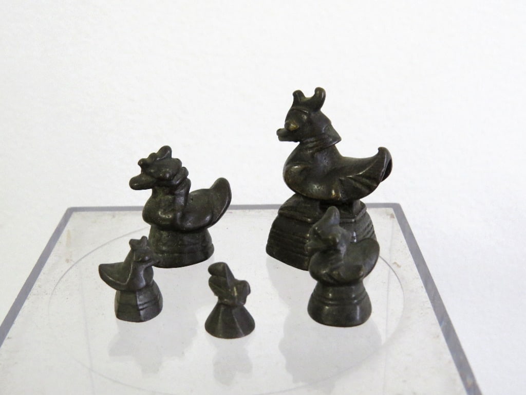 Five Vintage Burmese Opium Trade Weights: A group of 5 Burmese figural opium trade weights used in the Asian opium trade, brought back post-war. Note - This lot can be shipped in-house, you do not have to use the LiveShipping program.
