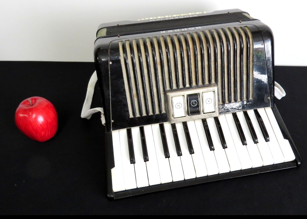 A Hohner Student IV Accordian: A Hohner Student IV Accordian in good shape. Note - This lot can be shipped in-house, you do not have to use the LiveShipping program.