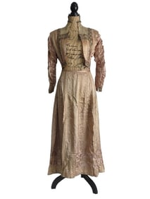 2pc Victorian Era Women's Silk Jacket and Skirt