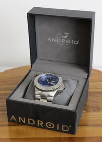 Android T-100 Stainless Men's Watch 24 Jewels, Water Resistant to 66 feet.