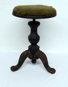 Antique Cast Iron Legged Piano Stool by Foster Merriam & Co. / Meriden CT