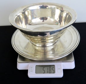 Sterling Silver Bowl & Plate 518.5g