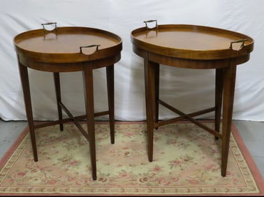 Mid-Century Drexel Furniture Co. Wallace Nutting Tray Top End Tables