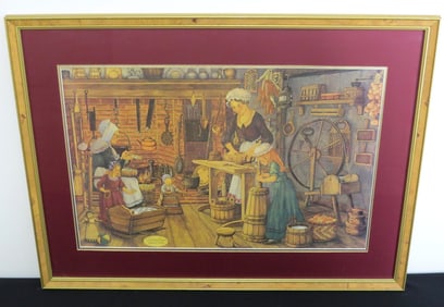 Yvonne Davis (B. 1946 - ) Colonial Hearth 30.5" x 22.5"
