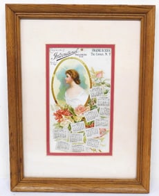 1908 Framed Calendar Topper - Frank Ecker The Corner, N.Y.  International Tailoring Co.