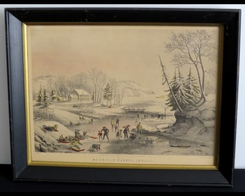 Currier & Ives Lithograph American Winter Scenes - Morning