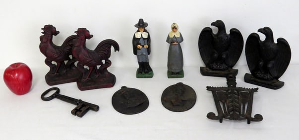 Virginia Metalcrafter's Iron Rooster Bookends & More