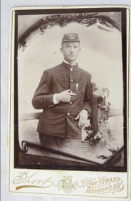 Kingston, NY Cabinet Card of a Soldier in Uniform - Short Studios
