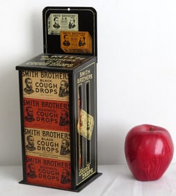 Early 20th C. Smith Bros. Poughkeepsie Tin Litho Cough Drop Display