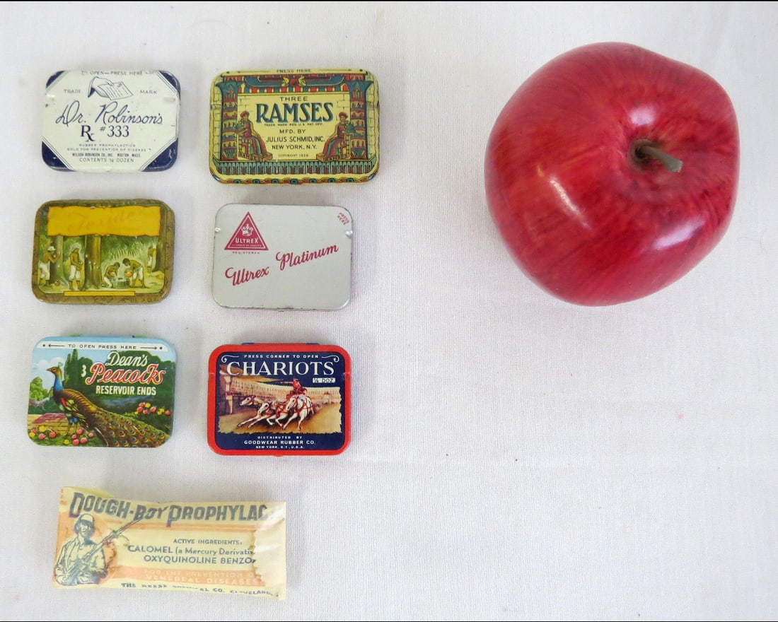 Lot of 7 Vintage Condom Tins - Chariots, Ramses, Doughboy & More (1 of 3)