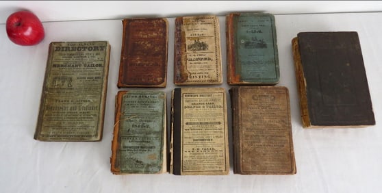Lot of 8 Albany, NY Directories 1832 - 1872