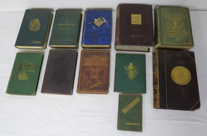 A Group of Victorian Era Embossed Cover Books - Various Titles