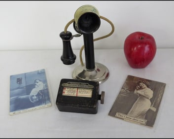 An Early Telephone Advertising / Toy Lot
