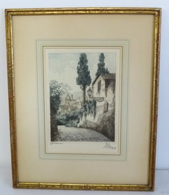 Kalle Artturi Havas (Finland, 1898-1936) Etching Florence Italy