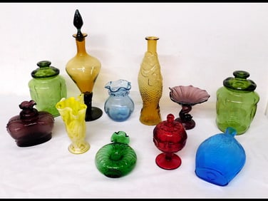 Table Lot of Mid-Century Glass