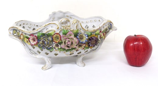 A Schierholz Germany Porcelain Console Basket / Bowl