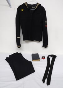WWII USS Redfin Submarine Navy Sailor's Blouse, Pants, Scarf and Blue Jackets Manual.